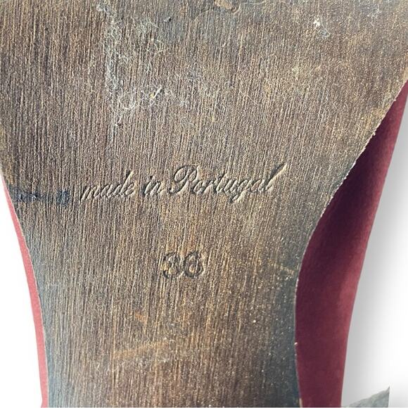 Free People Elle Block Heel Nobuck Slouchy Boots In Bordeaux Women’s Size 36 - Picture 8 of 10